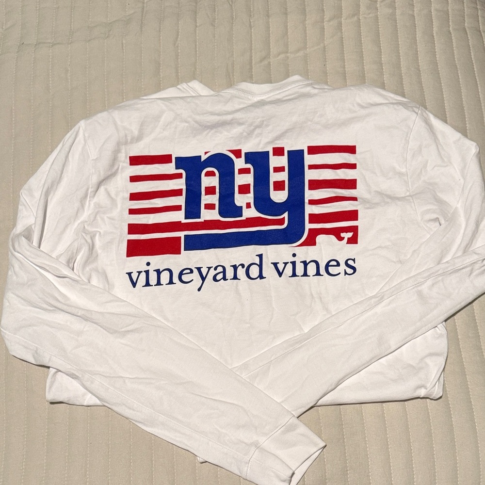 Vineyard Vines NY Giants White Long Sleeve Shirt